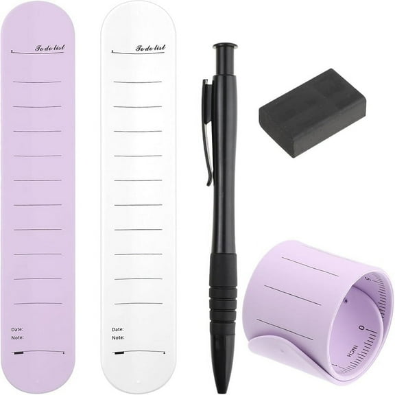 Wearable Notepad, Silicone Memo Wristband with Ruler, Nurse Reminder Erasable Wrist Notepad with Pen and Eraser A