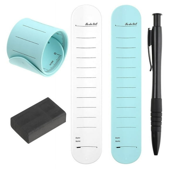 Wearable Notepad, Silicone Memo Wristband with Ruler, Nurse Reminder Erasable Wrist Notepad with Pen and Eraser B1 set x erasable notepad