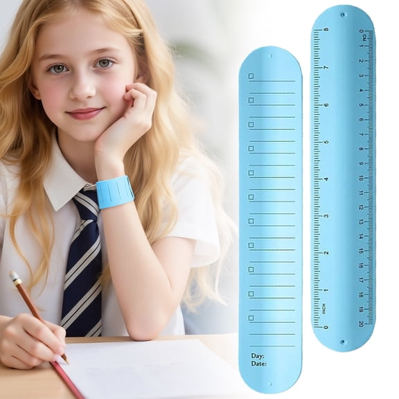 Wearable Notepad,Wrist Notepad Silicone Memo Wristbands Reusable Wearable Writable Erasable Bracelet Notepad Wristbands Memo Watchband for Students Teacher Nurses Adult Daily Study Work(Blue)