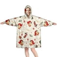 thumbnail image 1 of Wearable Oversized Blanket,Beige Christmas Santa Pattern Wearable Blanket Hoodie for Adults,Cozy Hooded Blankets with Super Pockets,Super Warm Fuzzy Pullover for Women & Men, 1 of 6