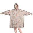 thumbnail image 1 of Wearable Oversized Blanket,Beige Princess Unicorn Pattern Wearable Blanket Hoodie for Adults,Cozy Hooded Blankets with Super Pockets,Super Warm Fuzzy Pullover for Women & Men, 1 of 6