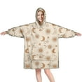 thumbnail image 1 of Wearable Oversized Blanket,Beige Sun Moon Star Constellation Pattern Wearable Blanket Hoodie for Adults,Cozy Hooded Blankets with Super Pockets,Super Warm Fuzzy Pullover for Women & Men, 1 of 6