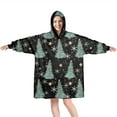 thumbnail image 1 of Wearable Oversized Blanket,Black Christmas Tree Pattern Wearable Blanket Hoodie for Adults,Cozy Hooded Blankets with Super Pockets,Super Warm Fuzzy Pullover for Women & Men, 1 of 6
