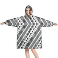thumbnail image 1 of Wearable Oversized Blanket,Black Geometric Pattern Wearable Blanket Hoodie for Adults,Cozy Hooded Blankets with Super Pockets,Super Warm Fuzzy Pullover for Women & Men, 1 of 6