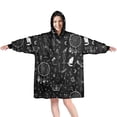 thumbnail image 1 of Wearable Oversized Blanket,Black Gothic Cat Dreamcatcher Pattern Wearable Blanket Hoodie for Adults,Cozy Hooded Blankets with Super Pockets,Super Warm Fuzzy Pullover for Women & Men, 1 of 6