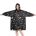 thumbnail image 1 of Wearable Oversized Blanket,Black Gothic Skull Spider Pattern Wearable Blanket Hoodie for Adults,Cozy Hooded Blankets with Super Pockets,Super Warm Fuzzy Pullover for Women & Men, 1 of 6