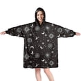 thumbnail image 1 of Wearable Oversized Blanket,Black Gothic Sun Moon Eye Pattern Wearable Blanket Hoodie for Adults,Cozy Hooded Blankets with Super Pockets,Super Warm Fuzzy Pullover for Women & Men, 1 of 6