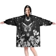 thumbnail image 1 of Wearable Oversized Blanket,Black Gothic Sun Moon Flower Pattern Wearable Blanket Hoodie for Adults,Cozy Hooded Blankets with Super Pockets,Super Warm Fuzzy Pullover for Women & Men, 1 of 6