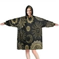 thumbnail image 1 of Wearable Oversized Blanket,Black Gothic Sun Moon Pattern Wearable Blanket Hoodie for Adults,Cozy Hooded Blankets with Super Pockets,Super Warm Fuzzy Pullover for Women & Men, 1 of 6