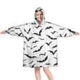 thumbnail image 1 of Wearable Oversized Blanket,Black Halloween Bats Wearable Blanket Hoodie for Adults,Cozy Hooded Blankets with Super Pockets,Super Warm Fuzzy Pullover for Women & Men, 1 of 6