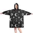 thumbnail image 1 of Wearable Oversized Blanket,Black Moon Skull Pattern Wearable Blanket Hoodie for Adults,Cozy Hooded Blankets with Super Pockets,Super Warm Fuzzy Pullover for Women & Men, 1 of 6