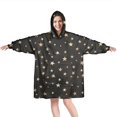 thumbnail image 1 of Wearable Oversized Blanket,Black Star Pattern Wearable Blanket Hoodie for Adults,Cozy Hooded Blankets with Super Pockets,Super Warm Fuzzy Pullover for Women & Men, 1 of 6
