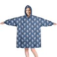 thumbnail image 1 of Wearable Oversized Blanket,Blue Bigfoot Pattern Wearable Blanket Hoodie for Adults,Cozy Hooded Blankets with Super Pockets,Super Warm Fuzzy Pullover for Women & Men, 1 of 6