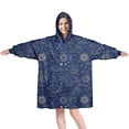 thumbnail image 1 of Wearable Oversized Blanket,Blue Sun Moon Cloud Star Pattern Wearable Blanket Hoodie for Adults,Cozy Hooded Blankets with Super Pockets,Super Warm Fuzzy Pullover for Women & Men, 1 of 6