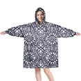 thumbnail image 1 of Wearable Oversized Blanket,Blue and White Abstract Pattern Wearable Blanket Hoodie for Adults,Cozy Hooded Blankets with Super Pockets,Super Warm Fuzzy Pullover for Women & Men, 1 of 6
