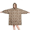 thumbnail image 1 of Wearable Oversized Blanket,Brown Christmas Gingerbread Pattern Wearable Blanket Hoodie for Adults,Cozy Hooded Blankets with Super Pockets,Super Warm Fuzzy Pullover for Women & Men, 1 of 6