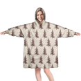 thumbnail image 1 of Wearable Oversized Blanket,Brown Christmas Tree Pattern Wearable Blanket Hoodie for Adults,Cozy Hooded Blankets with Super Pockets,Super Warm Fuzzy Pullover for Women & Men, 1 of 6