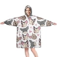 thumbnail image 1 of Wearable Oversized Blanket,Bulldog Dog and Love Heart Wearable Blanket Hoodie for Adults,Cozy Hooded Blankets with Super Pockets,Super Warm Fuzzy Pullover for Women & Men, 1 of 6