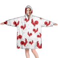 thumbnail image 1 of Wearable Oversized Blanket,Colorful Chicken Pattern Wearable Blanket Hoodie for Adults,Cozy Hooded Blankets with Super Pockets,Super Warm Fuzzy Pullover for Women & Men, 1 of 6