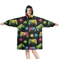 thumbnail image 1 of Wearable Oversized Blanket,Colorful Controllers Games Icons Black Pattern Wearable Blanket Hoodie for Adults,Cozy Hooded Blankets with Super Pockets,Super Warm Fuzzy Pullover for Women & Men, 1 of 6