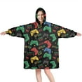 thumbnail image 1 of Wearable Oversized Blanket,Colorful Controllers Games Icons Black Pattern Wearable Blanket Hoodie for Adults,Cozy Hooded Blankets with Super Pockets,Super Warm Fuzzy Pullover for Women & Men, 1 of 6