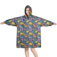 thumbnail image 1 of Wearable Oversized Blanket,Colorful Dinosaurs Floral Motifs Pattern Wearable Blanket Hoodie for Adults,Cozy Hooded Blankets with Super Pockets,Super Warm Fuzzy Pullover for Women & Men, 1 of 6