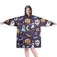 thumbnail image 1 of Wearable Oversized Blanket,Colorful Halloween Pattern Wearable Blanket Hoodie for Adults,Cozy Hooded Blankets with Super Pockets,Super Warm Fuzzy Pullover for Women & Men, 1 of 6