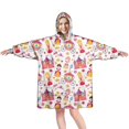 thumbnail image 1 of Wearable Oversized Blanket,Colorful Princess Castle Carriage Pattern Wearable Blanket Hoodie for Adults,Cozy Hooded Blankets with Super Pockets,Super Warm Fuzzy Pullover for Women & Men, 1 of 6