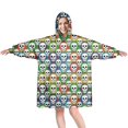 thumbnail image 1 of Wearable Oversized Blanket,Colorful Skull Pattern Wearable Blanket Hoodie for Adults,Cozy Hooded Blankets with Super Pockets,Super Warm Fuzzy Pullover for Women & Men, 1 of 6