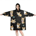 thumbnail image 1 of Wearable Oversized Blanket,Cute Cartoon Corgi Wearable Blanket Hoodie for Adults,Cozy Hooded Blankets with Super Pockets,Super Warm Fuzzy Pullover for Women & Men, 1 of 6