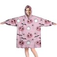 thumbnail image 1 of Wearable Oversized Blanket,Cute Halloween Pattern Wearable Blanket Hoodie for Adults,Cozy Hooded Blankets with Super Pockets,Super Warm Fuzzy Pullover for Women & Men, 1 of 6