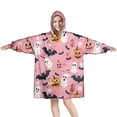 thumbnail image 1 of Wearable Oversized Blanket,Cute Pumpkin Ghost Halloween Pattern Wearable Blanket Hoodie for Adults,Cozy Hooded Blankets with Super Pockets,Super Warm Fuzzy Pullover for Women & Men, 1 of 6