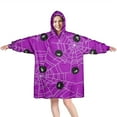 thumbnail image 1 of Wearable Oversized Blanket,Cute Spider Web Halloween Pattern Wearable Blanket Hoodie for Adults,Cozy Hooded Blankets with Super Pockets,Super Warm Fuzzy Pullover for Women & Men, 1 of 6