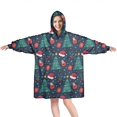 thumbnail image 1 of Wearable Oversized Blanket,Dark Blue Christmas Pattern Wearable Blanket Hoodie for Adults,Cozy Hooded Blankets with Super Pockets,Super Warm Fuzzy Pullover for Women & Men, 1 of 6