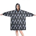 thumbnail image 1 of Wearable Oversized Blanket,Dark Cartoon Unicorn Leaf Pattern Wearable Blanket Hoodie for Adults,Cozy Hooded Blankets with Super Pockets,Super Warm Fuzzy Pullover for Women & Men, 1 of 6