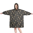 thumbnail image 1 of Wearable Oversized Blanket,Dark Christmas Golden Reindeer Pattern Wearable Blanket Hoodie for Adults,Cozy Hooded Blankets with Super Pockets,Super Warm Fuzzy Pullover for Women & Men, 1 of 6