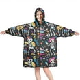 thumbnail image 1 of Wearable Oversized Blanket,Day Of the Dead Halloween Pattern Wearable Blanket Hoodie for Adults,Cozy Hooded Blankets with Super Pockets,Super Warm Fuzzy Pullover for Women & Men, 1 of 6