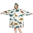 thumbnail image 1 of Wearable Oversized Blanket,Dinosaur Pattern Wearable Blanket Hoodie for Adults,Cozy Hooded Blankets with Super Pockets,Super Warm Fuzzy Pullover for Women & Men, 1 of 6