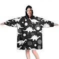 thumbnail image 1 of Wearable Oversized Blanket,Dinosaur Silhouette Pattern Wearable Blanket Hoodie for Adults,Cozy Hooded Blankets with Super Pockets,Super Warm Fuzzy Pullover for Women & Men, 1 of 6