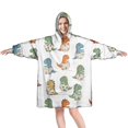 thumbnail image 1 of Wearable Oversized Blanket,Dinosaurs with Hatching Eggs Pattern Wearable Blanket Hoodie for Adults,Cozy Hooded Blankets with Super Pockets,Super Warm Fuzzy Pullover for Women & Men, 1 of 6