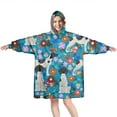 thumbnail image 1 of Wearable Oversized Blanket,Dog with Pioneer Flower Wearable Blanket Hoodie for Adults,Cozy Hooded Blankets with Super Pockets,Super Warm Fuzzy Pullover for Women & Men, 1 of 6