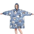 thumbnail image 1 of Wearable Oversized Blanket,Dog with Woof and Bark Wearable Blanket Hoodie for Adults,Cozy Hooded Blankets with Super Pockets,Super Warm Fuzzy Pullover for Women & Men, 1 of 6