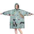 thumbnail image 1 of Wearable Oversized Blanket,Dogs with Wine and Glasses Wearable Blanket Hoodie for Adults,Cozy Hooded Blankets with Super Pockets,Super Warm Fuzzy Pullover for Women & Men, 1 of 6