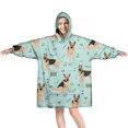 thumbnail image 1 of Wearable Oversized Blanket,German Shepherd Dog and Music Wearable Blanket Hoodie for Adults,Cozy Hooded Blankets with Super Pockets,Super Warm Fuzzy Pullover for Women & Men, 1 of 6