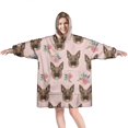 thumbnail image 1 of Wearable Oversized Blanket,German Shepherd and Pioneer Flower Wearable Blanket Hoodie for Adults,Cozy Hooded Blankets with Super Pockets,Super Warm Fuzzy Pullover for Women & Men, 1 of 6
