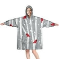 thumbnail image 1 of Wearable Oversized Blanket,Gray Christmas Cardinal Bird Pattern Wearable Blanket Hoodie for Adults,Cozy Hooded Blankets with Super Pockets,Super Warm Fuzzy Pullover for Women & Men, 1 of 6