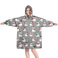 thumbnail image 1 of Wearable Oversized Blanket,Gray Christmas Snowman Pattern Wearable Blanket Hoodie for Adults,Cozy Hooded Blankets with Super Pockets,Super Warm Fuzzy Pullover for Women & Men, 1 of 6