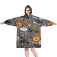 thumbnail image 1 of Wearable Oversized Blanket,Gray Halloween Boo Icons Wearable Blanket Hoodie for Adults,Cozy Hooded Blankets with Super Pockets,Super Warm Fuzzy Pullover for Women & Men, 1 of 6