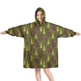 thumbnail image 1 of Wearable Oversized Blanket,Green Bigfoot and Tree Pattern Wearable Blanket Hoodie for Adults,Cozy Hooded Blankets with Super Pockets,Super Warm Fuzzy Pullover for Women & Men, 1 of 6