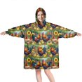 thumbnail image 1 of Wearable Oversized Blanket,Green Chicken Sunflower Pattern Wearable Blanket Hoodie for Adults,Cozy Hooded Blankets with Super Pockets,Super Warm Fuzzy Pullover for Women & Men, 1 of 6